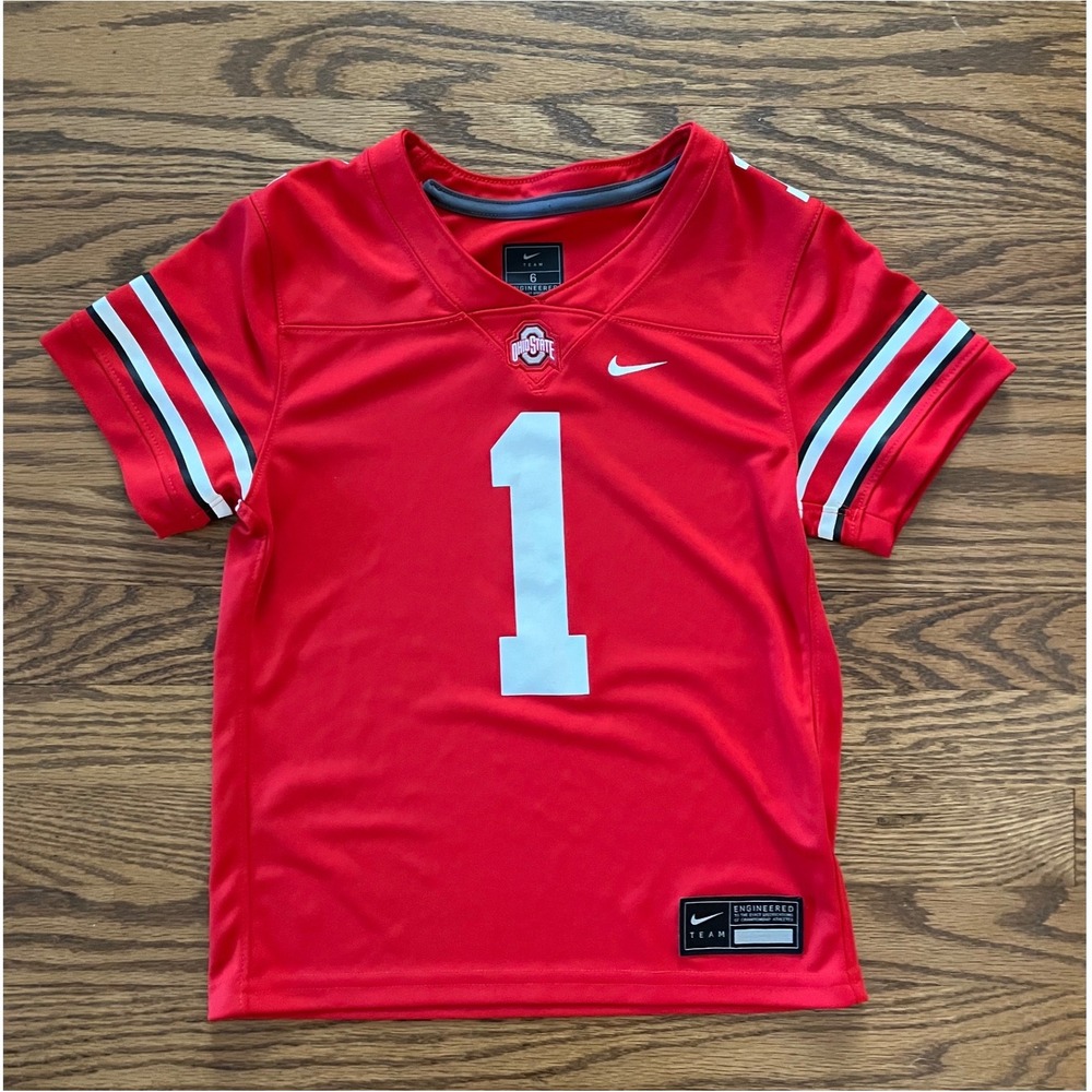 Nike Ohio State Buckeyes Football Jersey Youth Small Size 6 #1 Dri-FIT